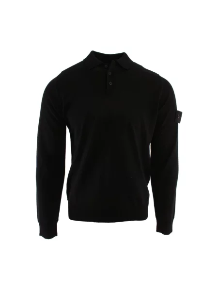 Sweter Stone Island wełniany z kamieniami czarny