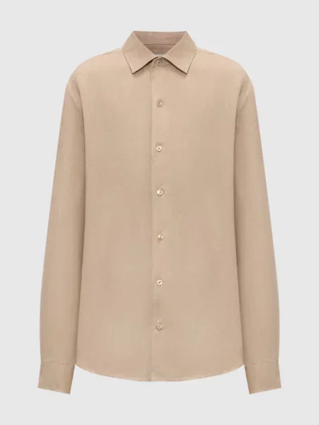 Сорочка з льону Agnona бежева