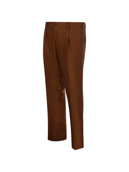 Pantaloni Entre Amis plisate maro