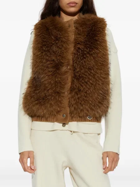 Vestă Moncler cu blană maro
