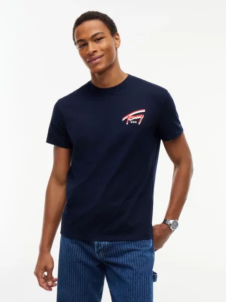 Tommy Jeans Tričko námornícka modrá / červená biela