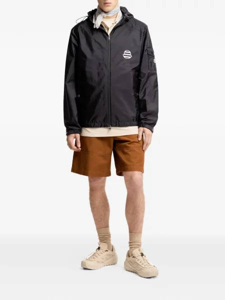Geacă Moncler cu glugă cu autograf albastru