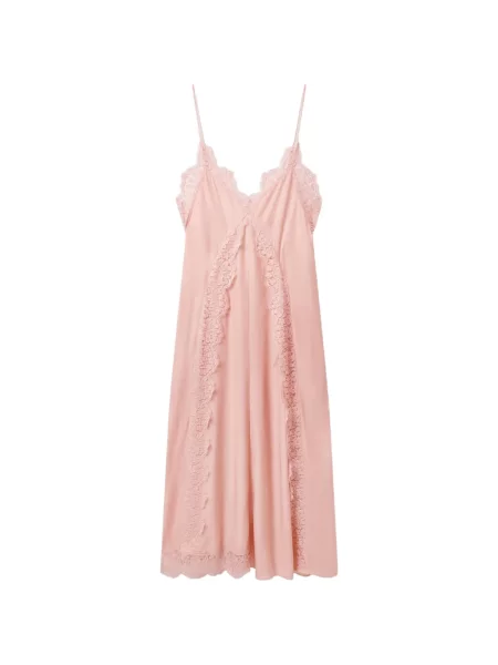Rochie midi Stella Mccartney de mătase roz