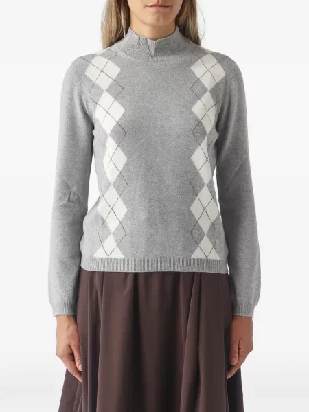 Pulover Gran Sasso cu model argyle gri