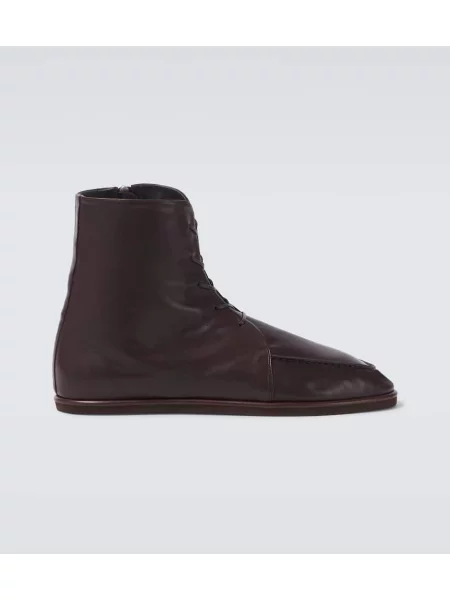 Usnjene čevlji do gležnjev Auralee rjava