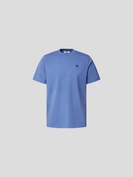 T-shirt z wyhaftowanym logo Wood Wood niebieska