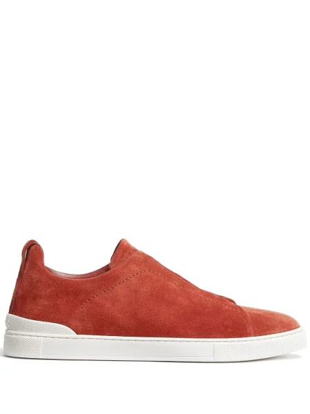 Sneakerși Zegna din piele de căprioară maro