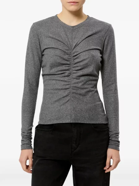 Lung top Marant Etoile cu volane gri