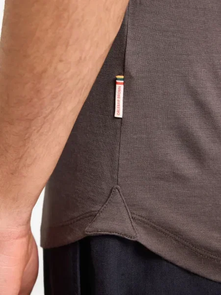 Tricou Orlebar Brown din lână merinos maro