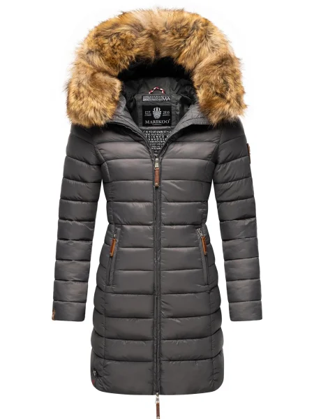 MARIKOO Zimski plašč Rose rjava / antracit roza