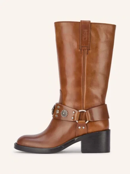Chloé Kozačky Dakota amber brown hnědé