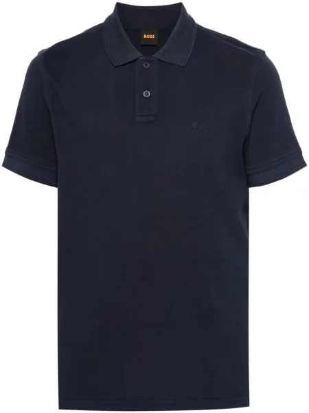 Tricou polo Boss cu autograf albastru