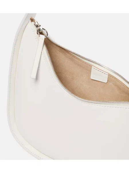Geanta de piele The Row din piele alb