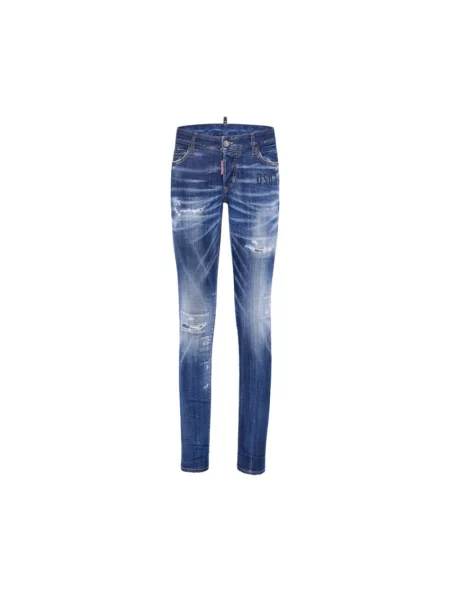 Skinny jeansy skinny Dsquared2 niebieskie