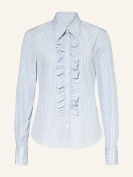 Ami Paris Bluzka Z Falbanami blau biała