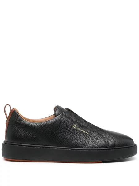 Sneakerși Santoni din piele negru