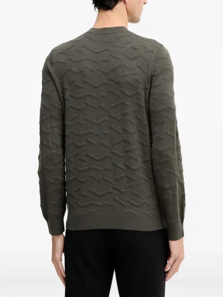 Pulover Armani Exchange cu decolteu rotund maro
