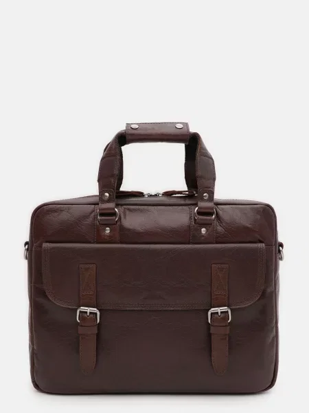 Кожаная сумка для ноутбука Ashwood Leather коричневая