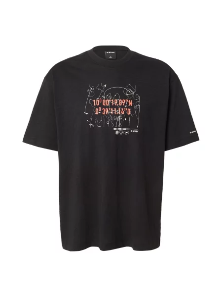 G-STAR Tricou roșu deschis / negru alb