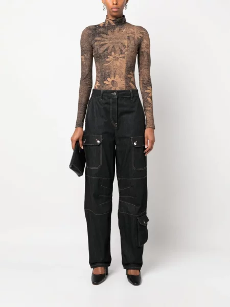 Raštuotas glaustinukė Mm6 Maison Margiela aukšta apykaklė