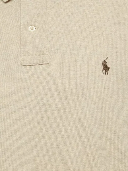 Копринена блуза Polo Ralph Lauren бродирана на райета розово