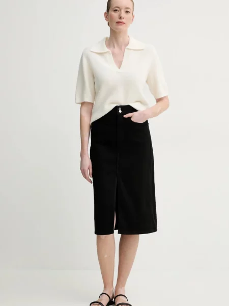 Filippa K spódnica midi prosta czarny