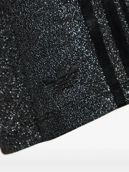 Prugasti prsluk Adidas od flisa s vezicama crvena