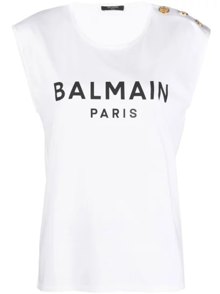 Top Balmain cu imagine alb