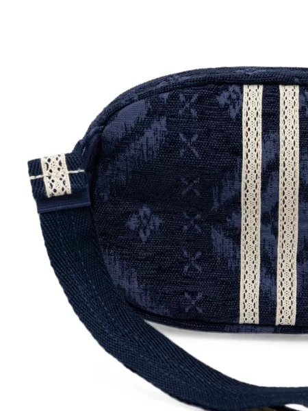Curea Adidas cu dungi din jacard cu bretele albastru