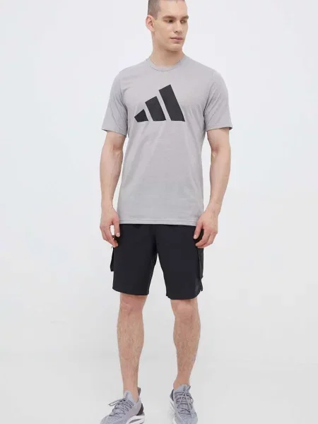 Футболка Adidas Performance с принтом серая