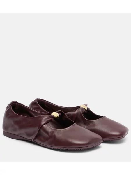Balerini Loewe din piele bordo