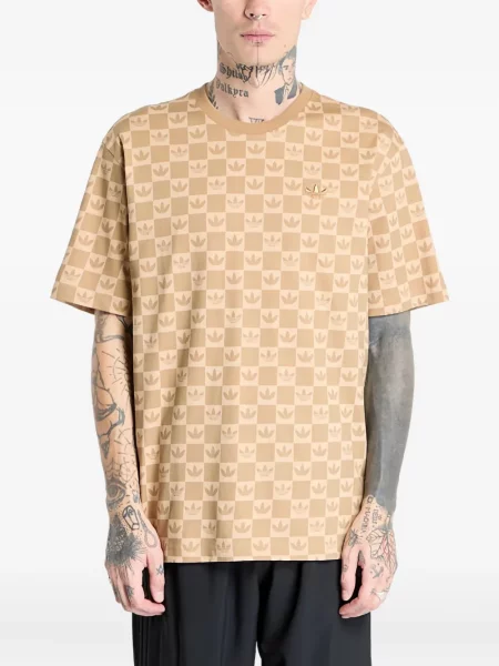 Бягане тениска Adidas с леопардов принт от джърси черно