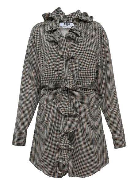 Rochie Msgm cu volane de costum maro