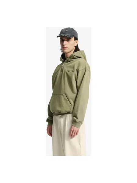 Bluza z kapturem Bram's Fruit z przetarciami z kapturem zielona