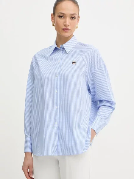 Karl Lagerfeld koszula IKON niebieska