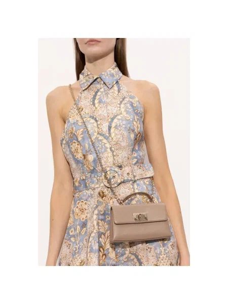 Furla torebka crossbody skórzana beżowa