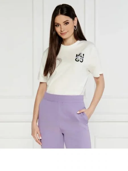HUGO Tricou | Relaxed fit alb