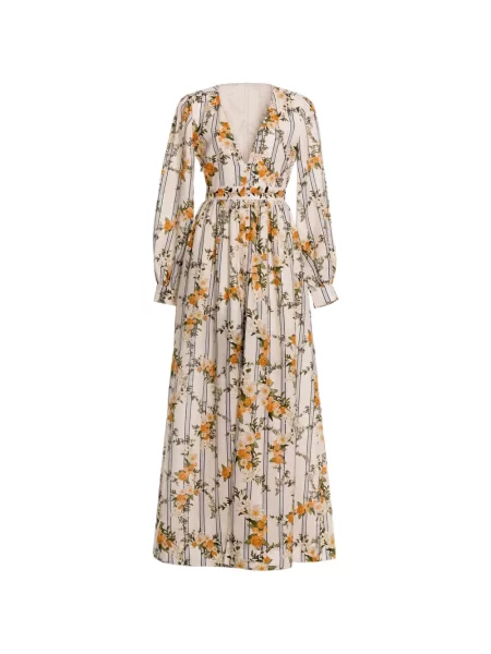 Rochie maxi Agua By Agua Bendita cu broderie de in