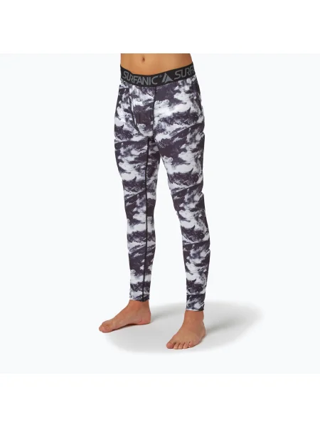 Pantaloni termoactivi pentru bărbați Surfanic Bodyfit Limited Edition Long John white out print alb