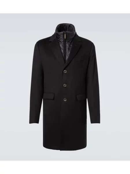 Palton Herno din cașmir negru