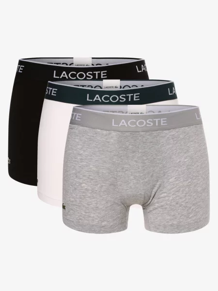 Lacoste Obcisłe bokserki pakowane po 3 szt. Mężczyźni szary|czarny jednolity XL czarne