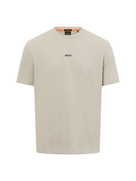 T-shirt o kroju regular fit z mieszanki bawełny model TCHUP' Boss Orange beżowa
