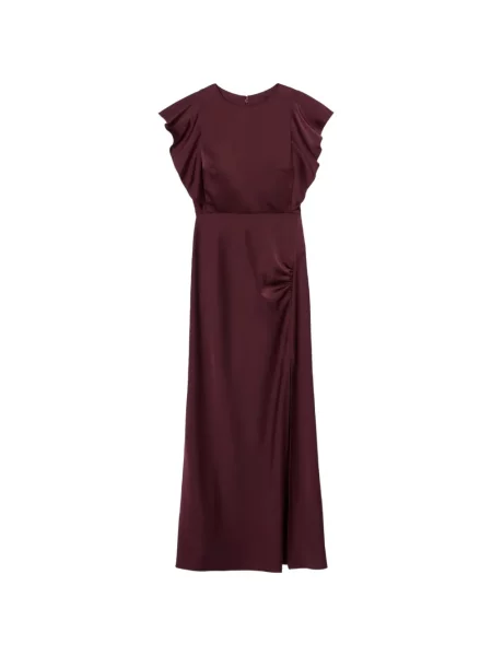 Rochie maxi Claudie Pierlot din satin roșu