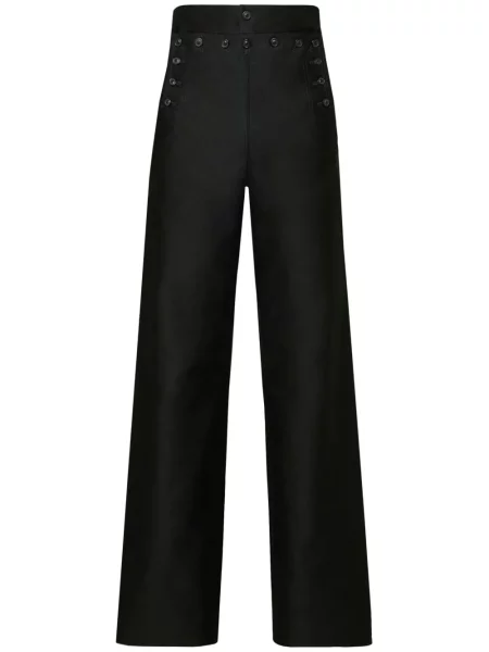 Pantaloni Maison Margiela din satin negru