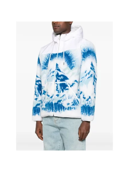 Bluza z kapturem Casablanca polarowa z kapturem biała