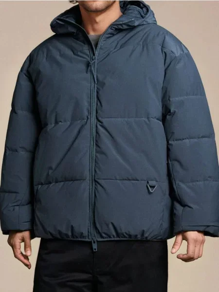 Sinsay Prošívaná puffer bunda s kapucí šedá