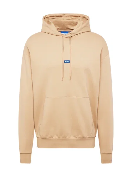 HUGO Blue hanorac de bărbați cu glugă uni bej
