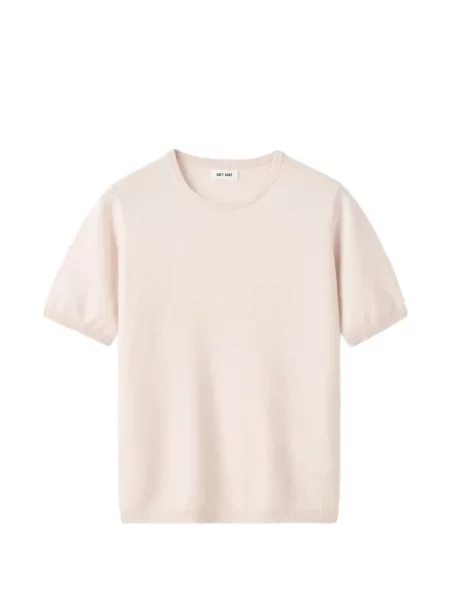 Scurt tricou Soft Goat cu decolteu rotund roz