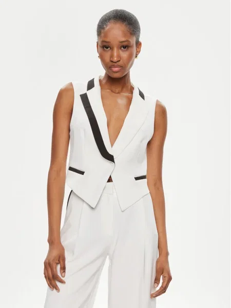 Maryley Vestă elegantă alb