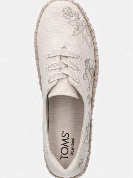 Fűzős csipkés espadrilles Toms bézs
